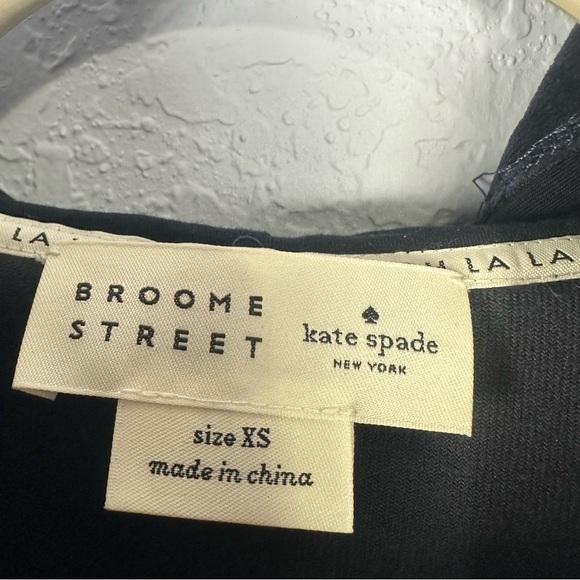 Kate Spade Broome Street Navy Velour Hooded Ruffle Jacket Size XS - Picture 2 of 6